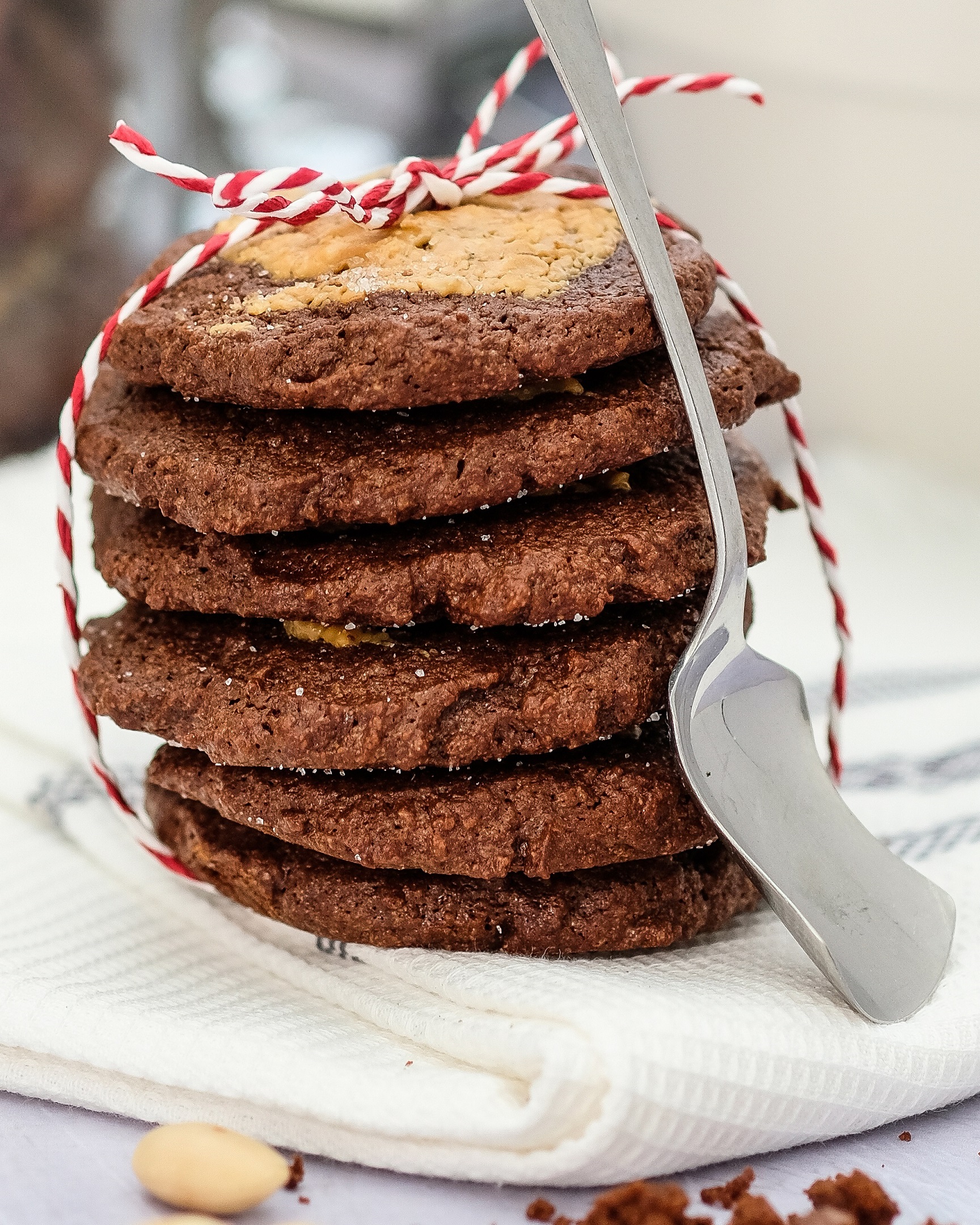Vegan Brookies with Salted Caramel Peanut Butter Swirl