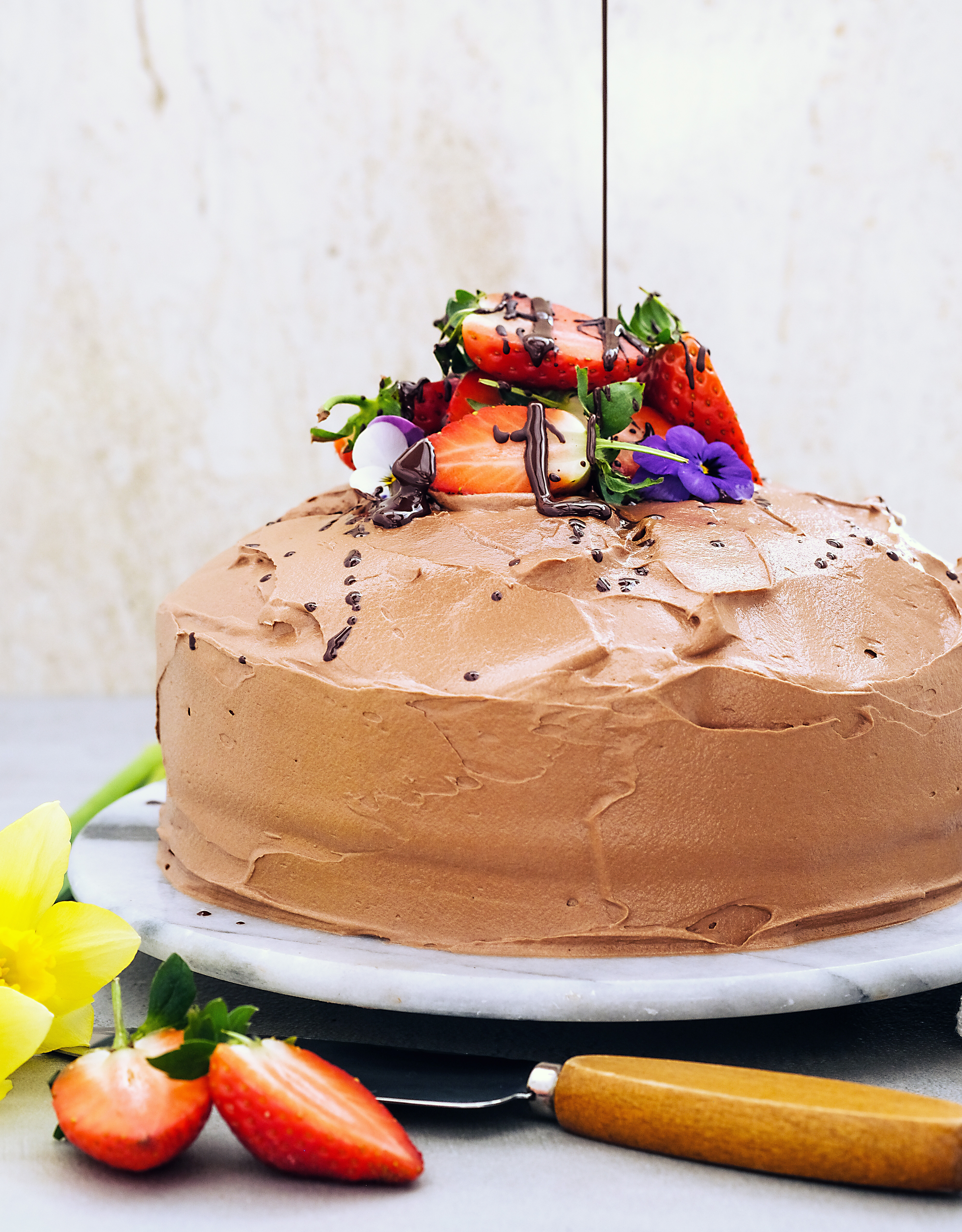 Vegan Chocolate & Peanut Butter Fudge Cake