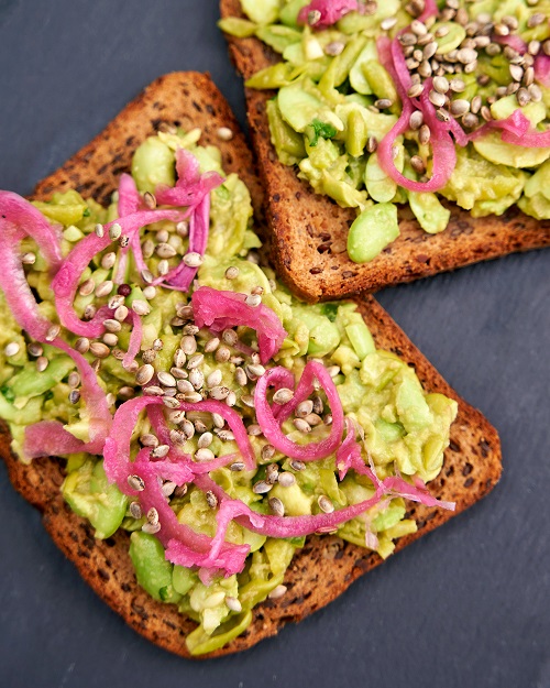 High Protein Smashed Edamame Toast