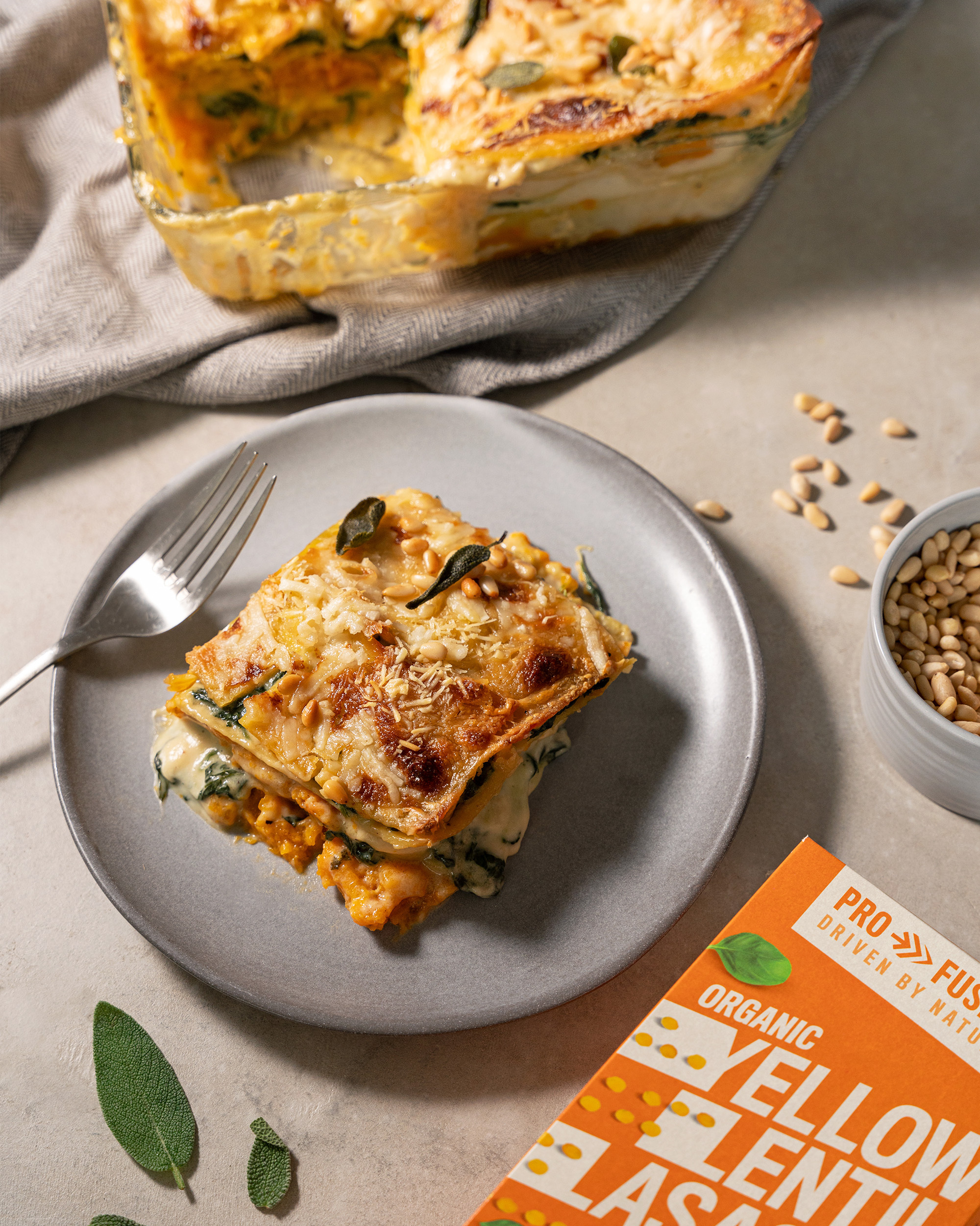 High Protein Vegan Butternut Squash and Spinach Lasagne