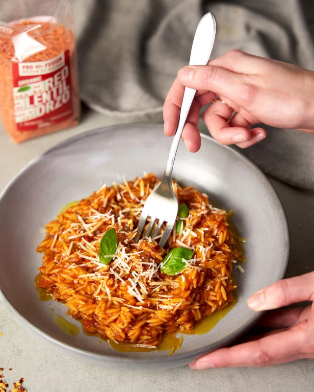🌟 Elevate your meals with the power of plant-based nutrition! Our Red Lentil Protein Orzo is not only delicious but also packed with protein and fibre, making it a perfect choice for health-conscious foodies. 🍽️✨ Whether you're whipping up a hearty pasta dish or a fresh salad, this vibrant orzo adds a nutritious twist to your favourite recipes. Ready to fuel your day? Grab a pack today and experience the goodness! 💪❤️ #RedLentilOrzo #PlantBasedProtein #HealthyEating #PastaLovers #FoodieFavorites #NutritionMatters #EatWellLiveWell